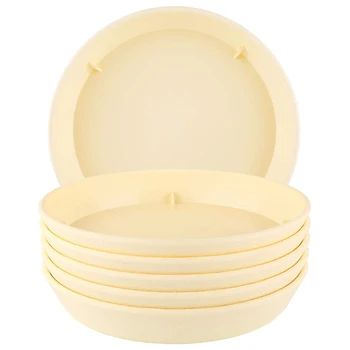 

Plastic Plant Flower Pot Dish 6 Inches Beige 6 Per Set Flower Pot Tray for Succulent Flower Pots