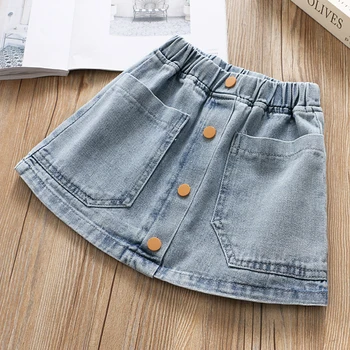 

Summer Fashion Toddler Kids Girls Blue Denim Mini Skirt Short Dress Jean Skirt Casual Mini Skirt