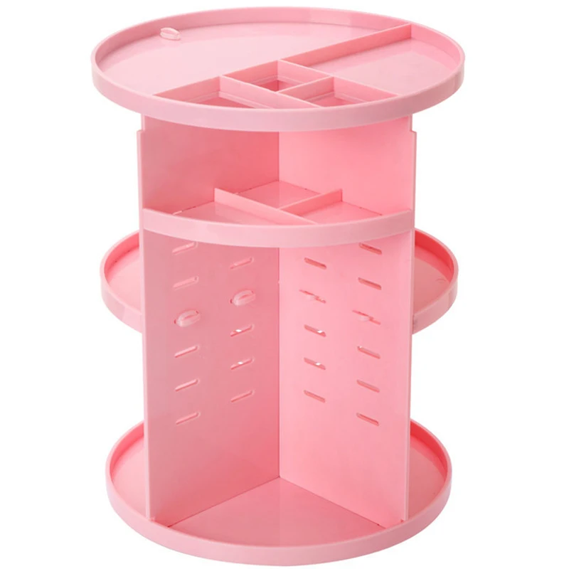 360 градусов вращающийся ящик для хранения косметики съемный спиннинг макияж хранение Органайзер коробка для хранения ювелирных изделий полка для хранения - Цвет: Red