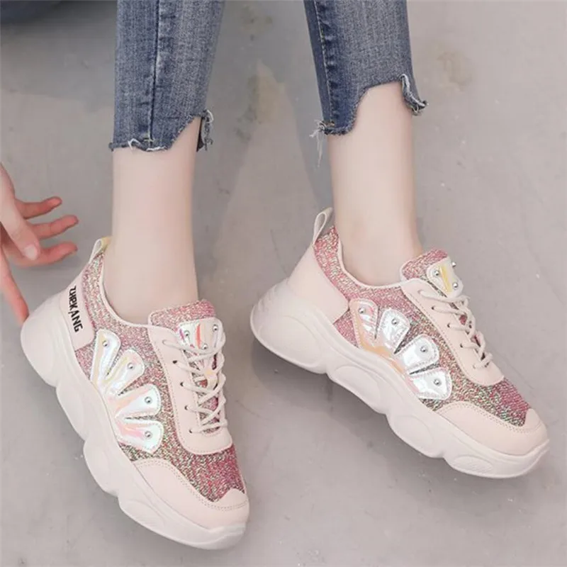

Mhysa 2019 Autumn New Fashion Mixed Colors Round Toe Lace-up Platform Sneakers Comfortable and breathable Women's casual shoes