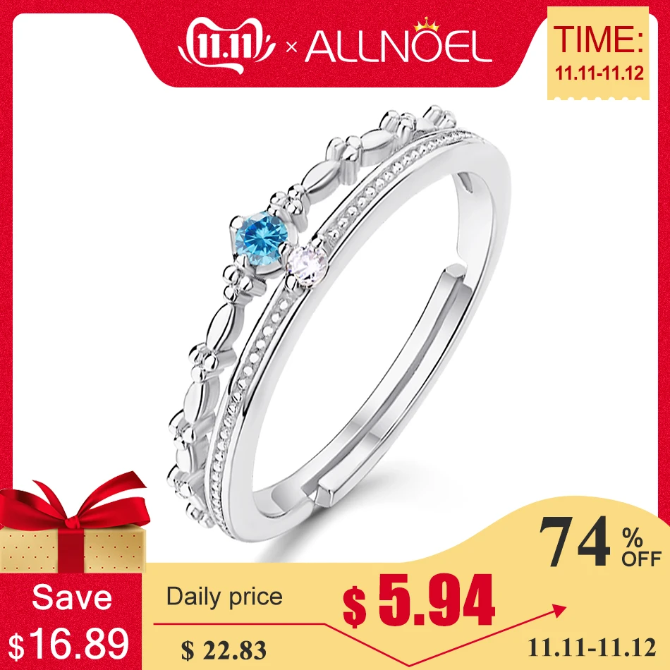 

ALLNOEL Silver 925 Jewelry Ring Topaz Tsavorite Ruby Luxury Gemstone Designer Jewelry for Women White Gold Wedding Crown Ring