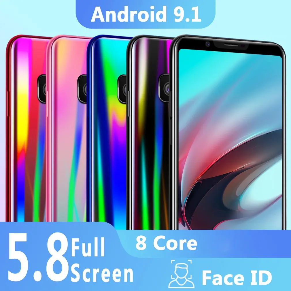 S11 5.8 Inch Tempered Glass Back Cover Smart Phone 2+32Gb Mobile Phone Fingerprint Face Recognition Smartphone