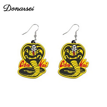 

Donarsei Exaggerated Movie Cobra Kai Earrings For Women Hip Hop Animal Distorted Snake Drop Dangle Earrings Party