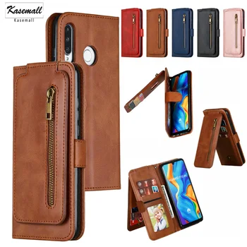 

Zipper Leather Wallet Case For Huawei P20 P30 LITE Mate 20 30 Pro P Smart2019 Honor 8A 10 20 lite Y5 Y7 2019 Cover 9 Card Stand