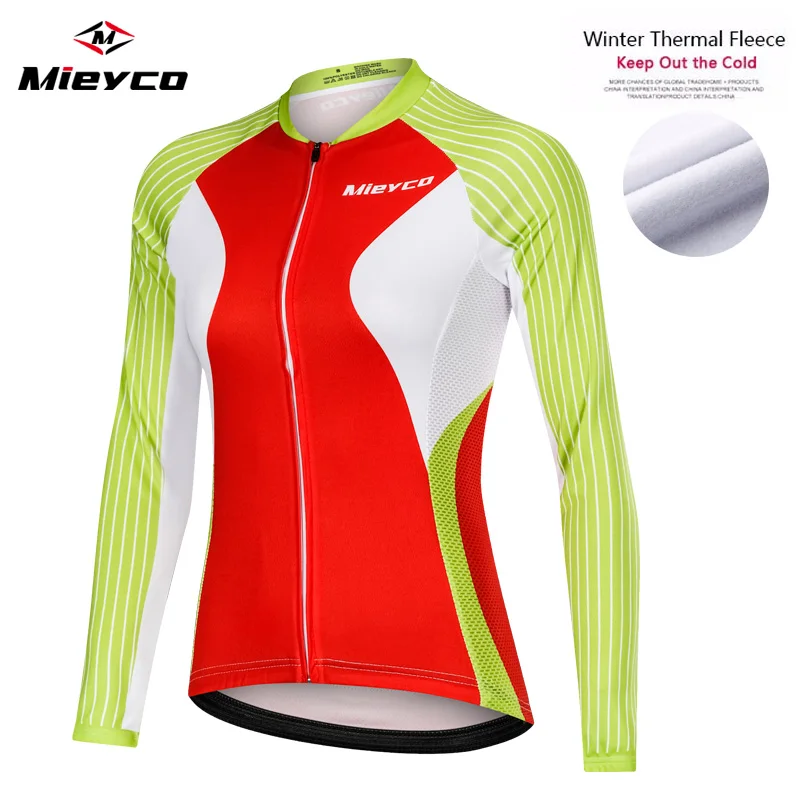 Mieyco 2019 Pro Team Women Cycling Jackets Winter Thermal Fleece Jersey