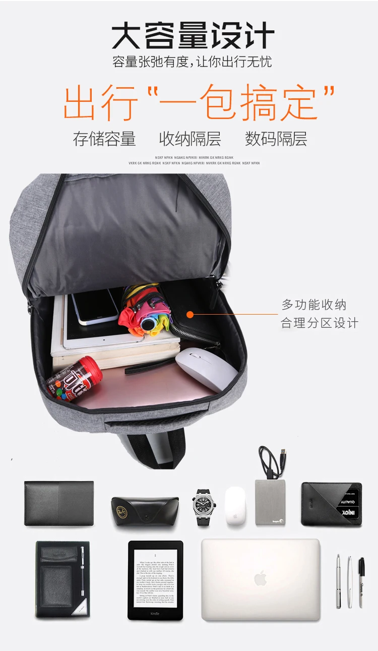 Litthing рюкзак для ноутбука с диагональю 15,6 дюймов, usb зарядка, мужские сумки для путешествий, противоугонные мужские рюкзаки, школьные сумки для мальчиков-подростков, большая ВМЕСТИТЕЛЬНОСТЬ