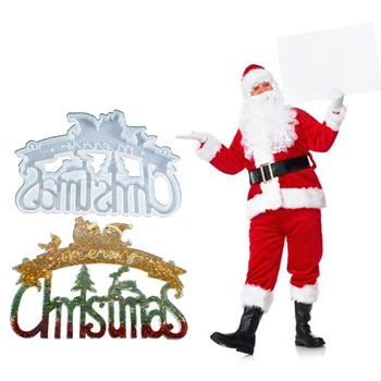 

DIY Holiday Christmas Theme Listed Pendant Silicone Mould Crafts Decorations Making Tools Crystal Epoxy Resin Mold