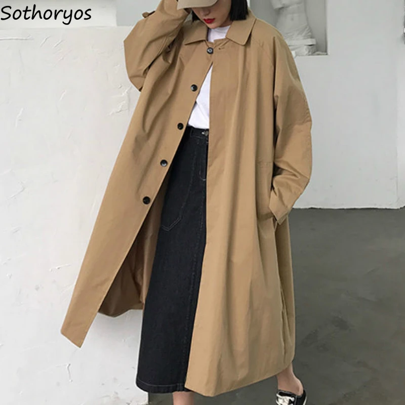 En oferta Gabardina holgada Lisa para mujer, ropa de calle Retro a la moda, estilo coreano Harajuku, abrigos que combinan con todo, Ulzzang elegante aVjWljVon