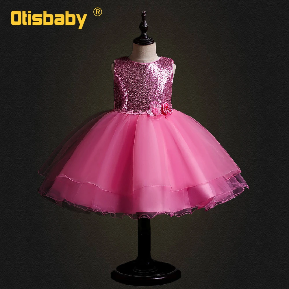 Girls Bling Sequins Tulle Tutu Dress Champagne Gold Red Pink Girl Holy Communion Dresses Teenage Wedding Ball Gowns | Детская одежда и