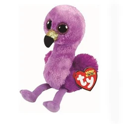 Ty Beanie Boos flamenco púrpura brillante, juguetes de peluche bonitos y hermosos para niños, vacaciones conmemorativas, regalos de cumpleaños para niños y niñas