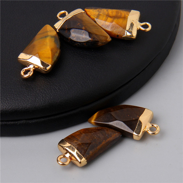 Natural Stone Pendants Faceted Agates Crystal Turquoises Opal Amethysts Quartz Pendant Charm for Jewelry Making 10x20mm Diy