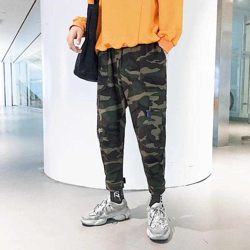 

2019 Autumn New Style Pure Cotton Bib Overall Men's Popular Brand Pants Men's Skinny Capri Beam Leg Casual Pants