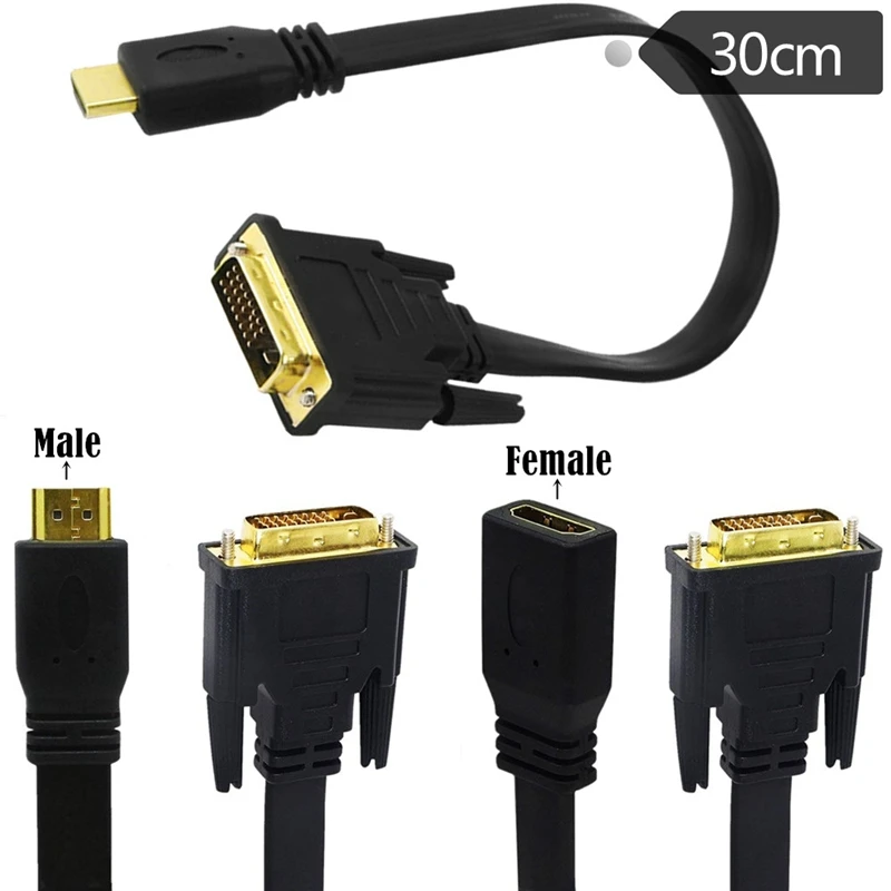 Cavo Hdmi Compatibile Con Dvi Dvi-D 24 + 1 Adattatore Bidirezionale Per Xiaomi Xbox Serries X Ps5 Ps4 Tv Box Dvi A Hd Splitter 0.3M