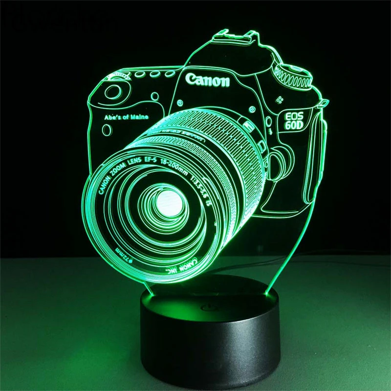 

3D Camera USB LED Night Lights Illusion Touch 7 Colors Changing Table Night Lamp for Children Bedroom Bedside Gift Home Decor