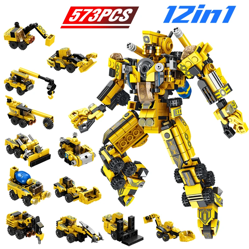 

573PCS Building Blocks LegoINGS Technic Marvel Deformation Machine Bricks Super Heroes Children Education Toys for Children