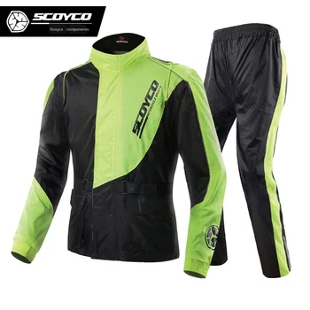 

motorcycle riding raincoat and rain pants suit men's split waterproof night reflective