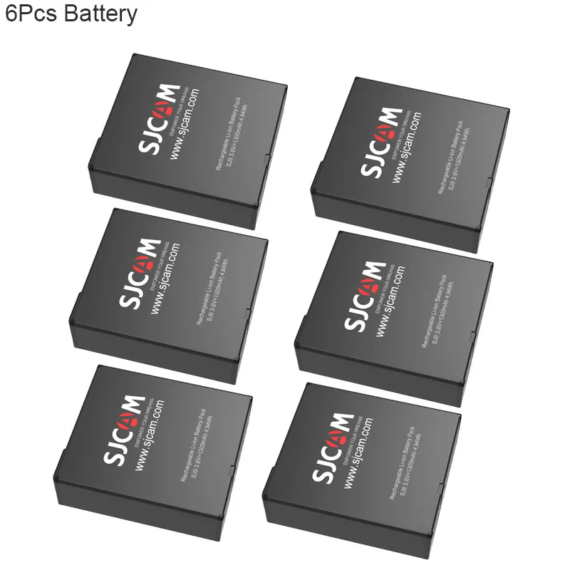 SJCAM SJ9 Strike батарея 1300mAh литий-ионная аккумуляторная батарея для SJ9 Strike/SJ9 Max аксессуары для экшн-камеры - Цвет: 6Pcs Battery
