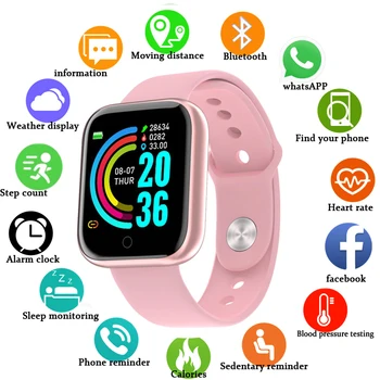 

2020 New Y68 Electronic Watches Heart Rate Monitor Fitness Tracker Waterproof Sports Smart Watch For Women Men Students