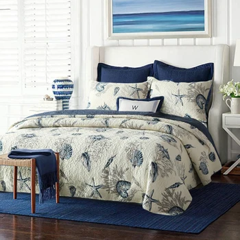 

Soft BedSpreads Cotton Quilt Set 3PCS Print Quilts Quilted Bed Cover with Shams Bedding King Size Coverlet Blanket