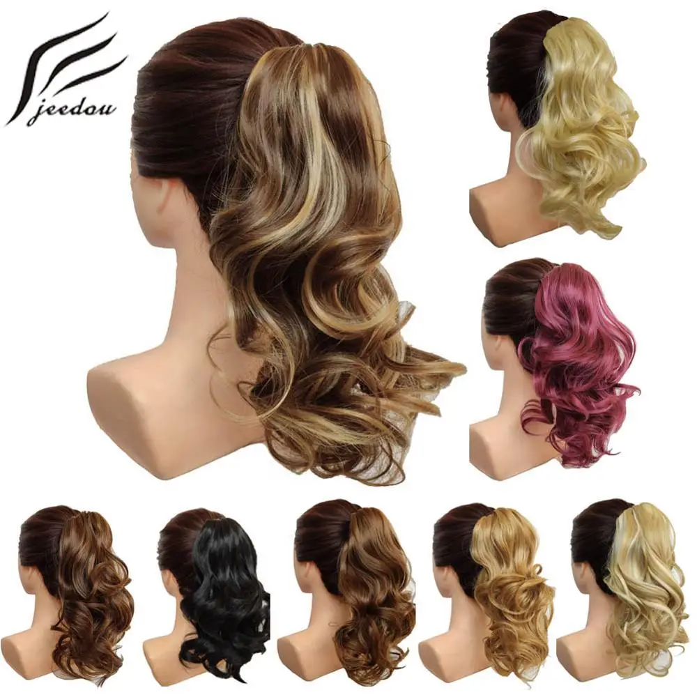 jeedou Short Wavy Ponytail Hair Extensions Claw Ponytails Synthetic 16 2 jeedou Short Wavy Ponytail Hair Extensions Claw Ponytails Synthetic 16 2