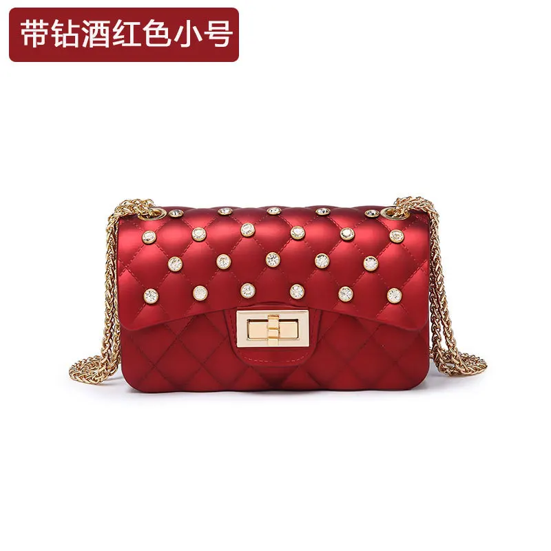 

2019 New Style Dull Polish Shoulder Korean-style Jelly Bags Cross-body Diamond Rhombus Fight a Lot of Supply of Goods Modern And