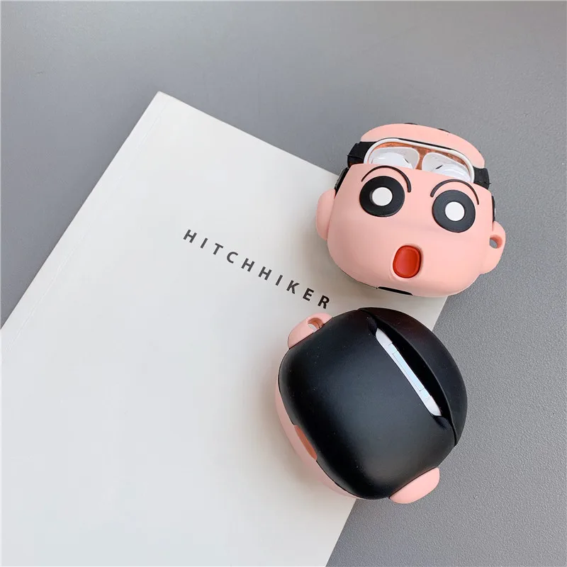 3D милый карандаш Shin-chan Shinnosuke Nohara корпусы гарнитурные для Apple Airpods 1/2 Япония мультфильм силиконовый защитный чехол