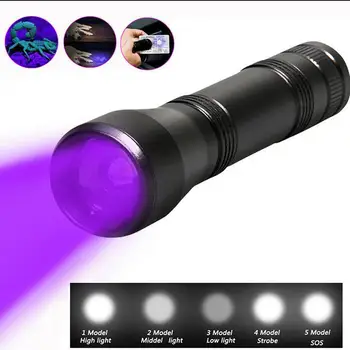 

GloryStar 6000LM UV Flashlight Mini LED Torch Violet Light UV Zoom Flash Light