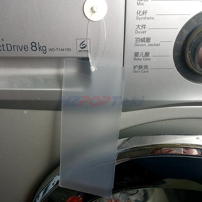 100pcs 대형 슬리브 보호 포켓 PVC 커버 가방 플라스틱 가격 태그 라벨 기호 카드 교수형 봉투