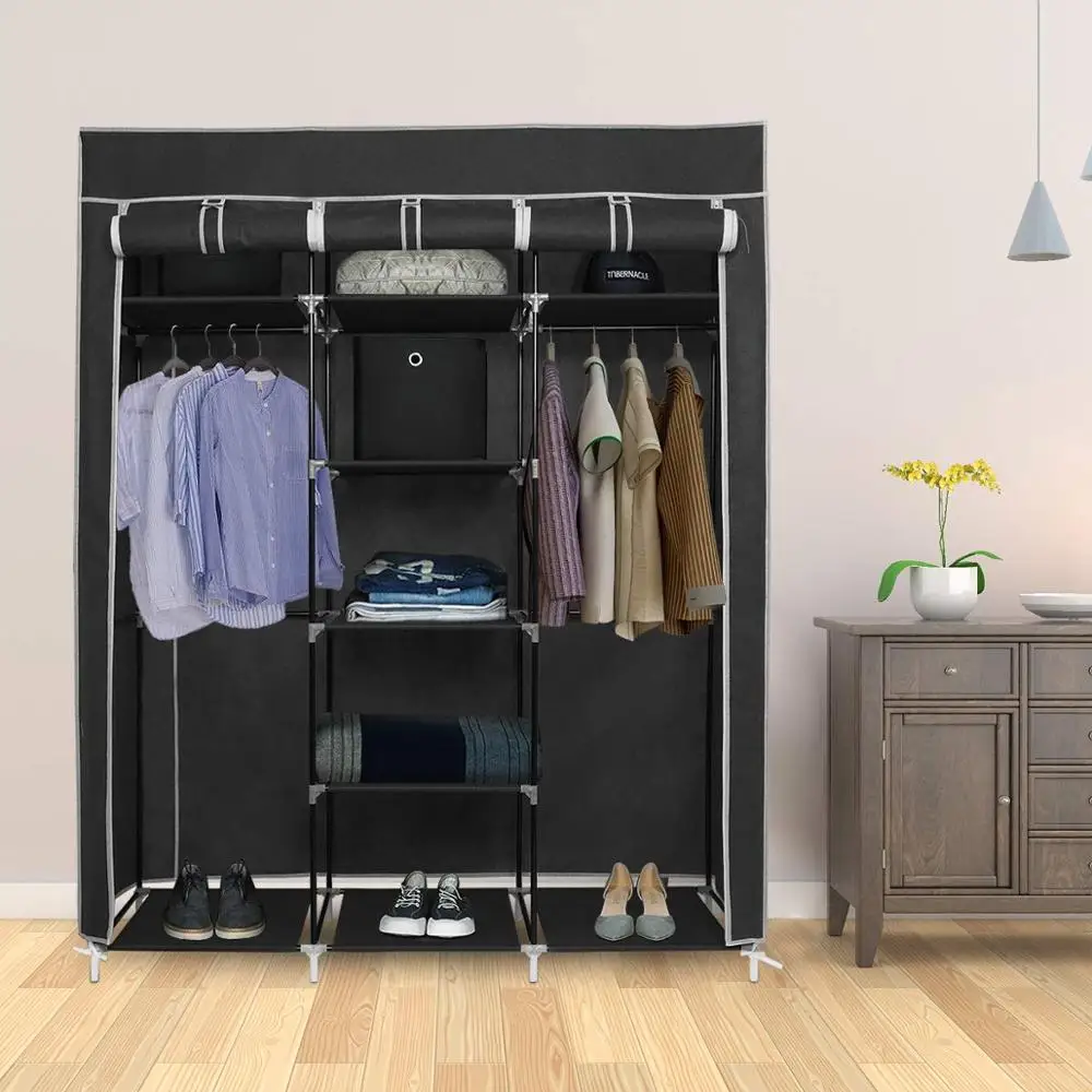 DIY Portable Storage Closet Non-woven Cloth Wardrobe Folding Dustproof Clothing Storage Cabine Closet Cabinet Bedroom Furniture