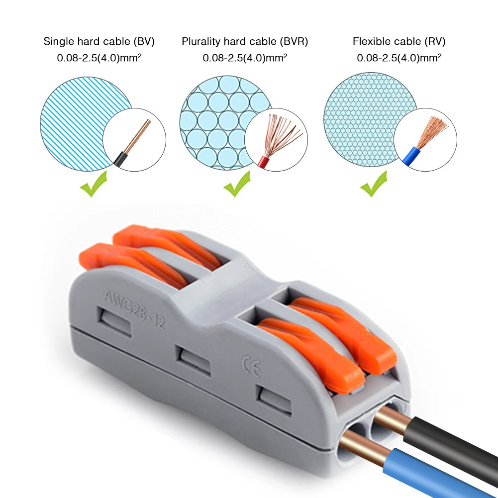 5 шт. Универсальный Терминалы Блок плагин для электрических проводов разъем 222-412 413 414 415 418 SPL-2 3 Тип проводка кабеля Разъем