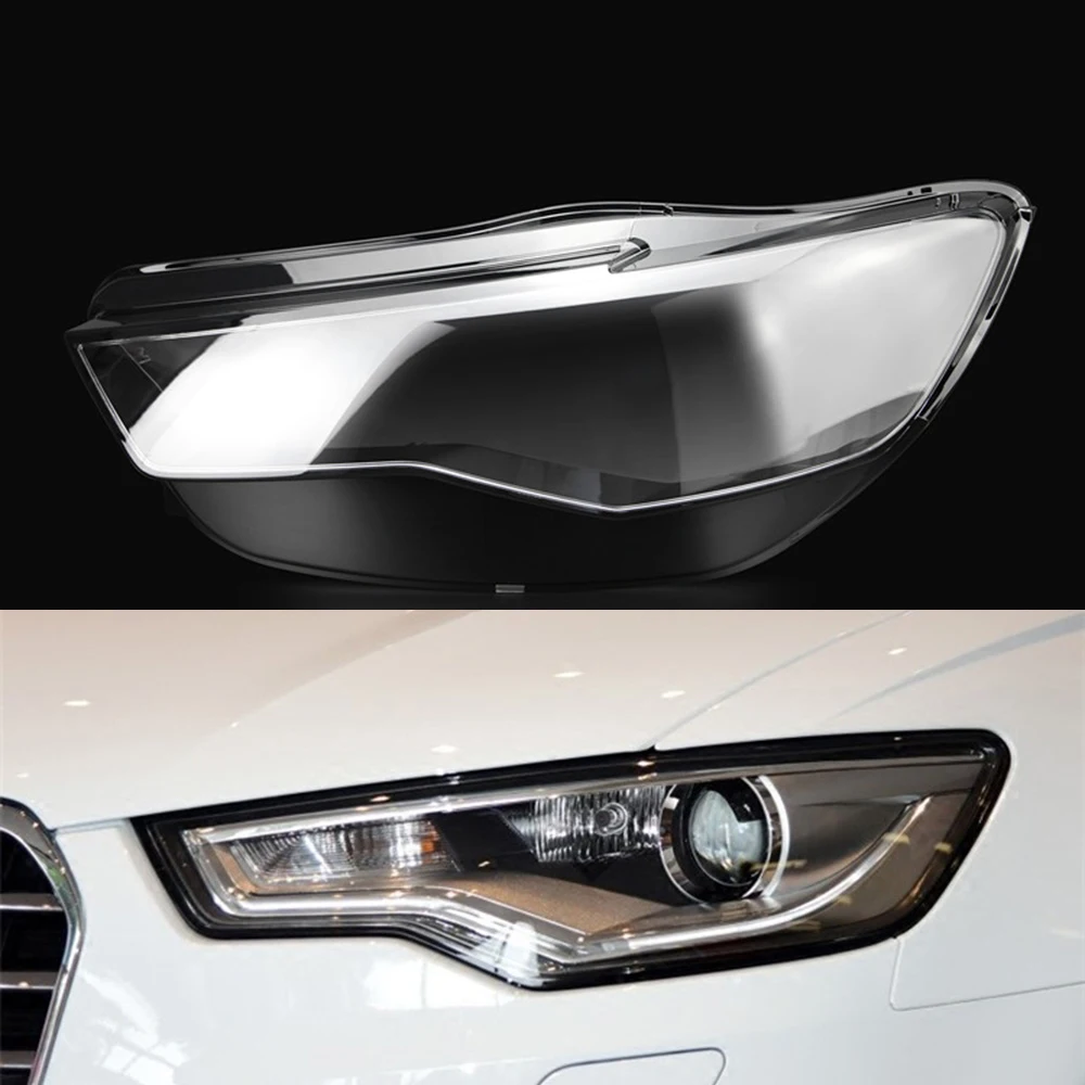 Driver Side Для Audi A6L C7 2012 2013 крышка фары автомобиля объектив прозрачная Замена Передняя прозрачная Авто оболочка - Цвет: Driver Side