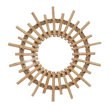

Rattan Round Makeup Mirror Innovative Art Decor Dressing Bathroom Wall Hanging