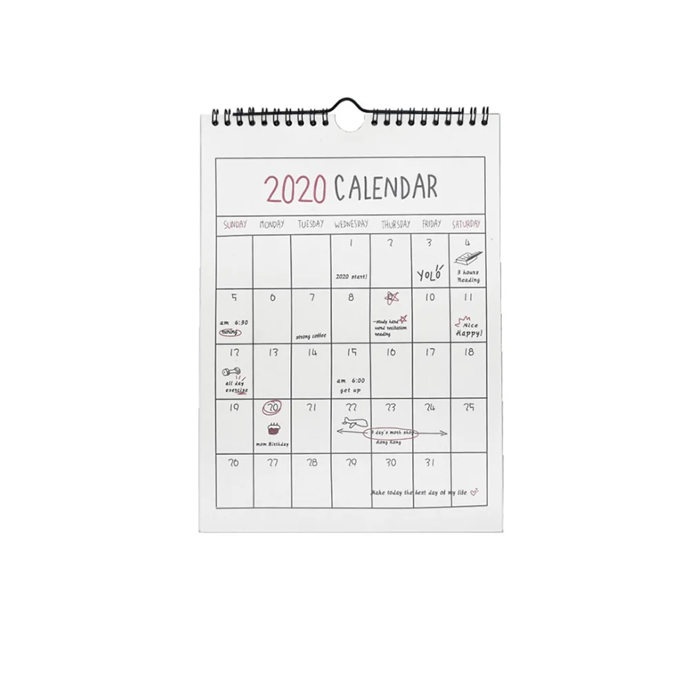 Бумажный домашний годовой планировщик ручной рисунок мультфильм 365 дней настенный календарь Органайзер настольный ежедневный график висячий ежемесячный - Цвет: B