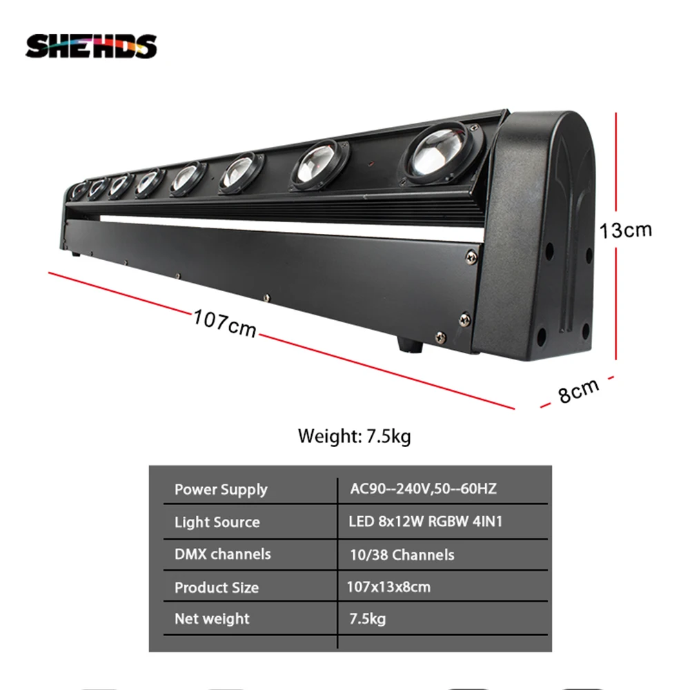 Kaufen 2 stücke LED Strahl 8x12W RGBW Beleuchtung Bühne Beleuchtung Geschäft Lichter High Power Mit Professional Für Party KTV Disco DJ SHEHDS