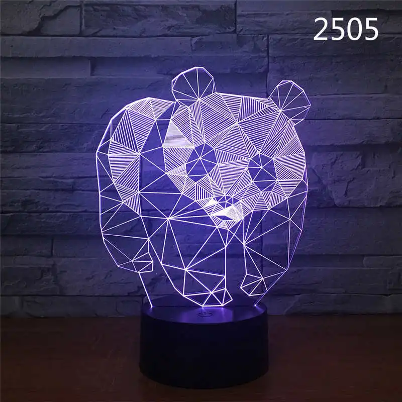 

3D Night Light Bear Panda LED Nightlight Animal Cartoon Luminaire Home Decor Bedroom Kid New Year Christmas Gift Sleeping Lamp