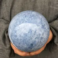 Natural Blue Calcite Quartz Crystal Sphere Ball Healing 2