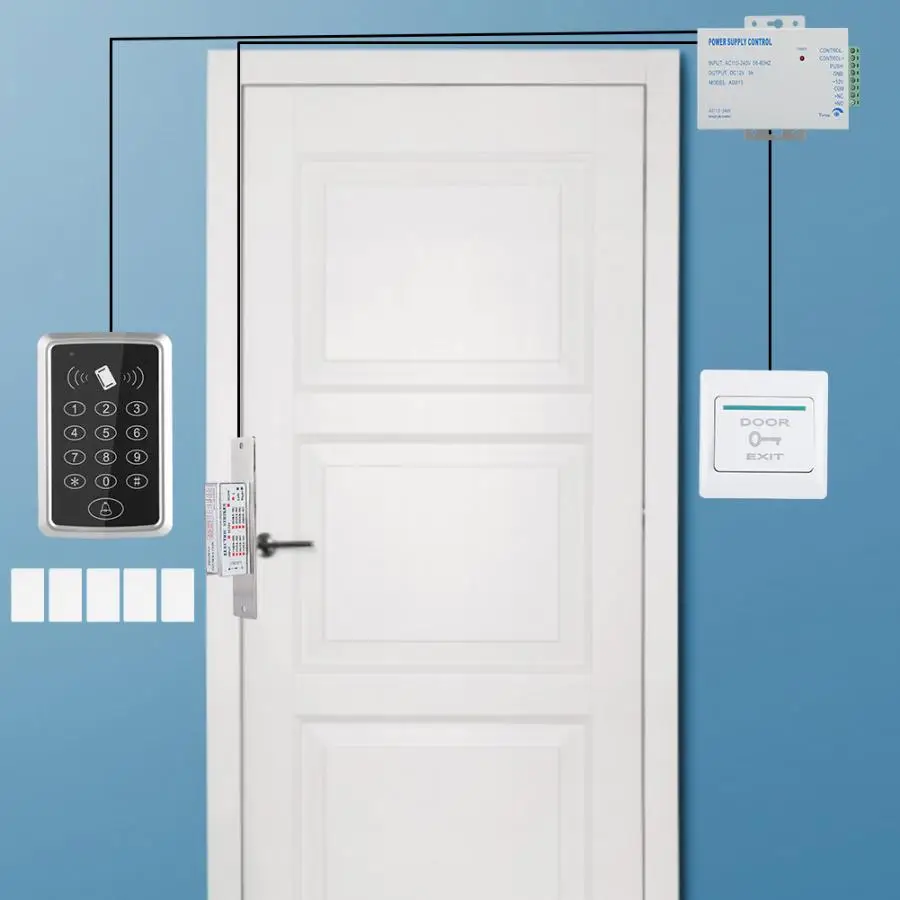 T13 Card Password Door Entry Access Control Machine System with 5 RFID Cards