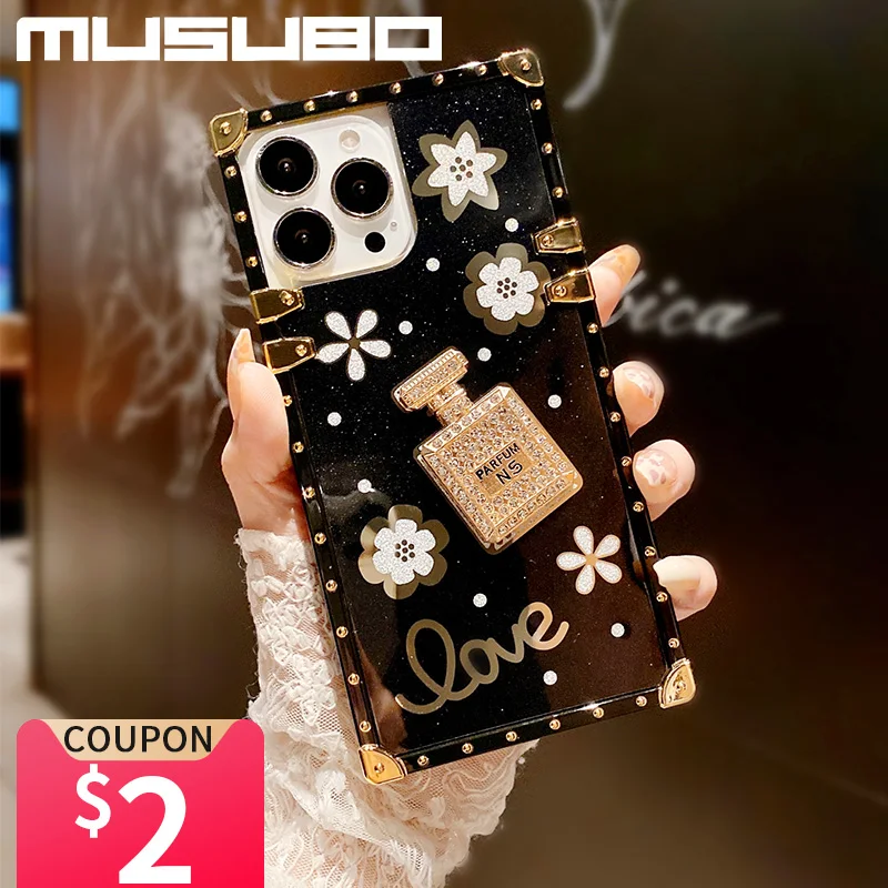 Musubo Perfume Bottle Case For iPhone 15 Plus 14 pro max 13 Pro Max 12 11 XR Xs Fundas S23 S20 FE Cover Coque Capa_voghion.com