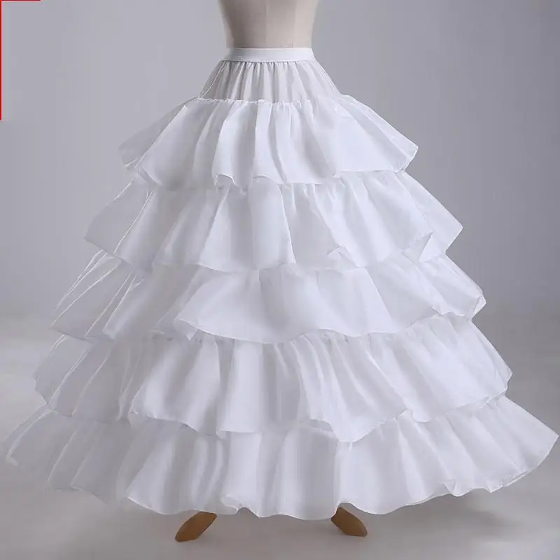 

White 5 layers A Line Bridal Petticoat For Wedding Dress Underskirt Bridal Accessories