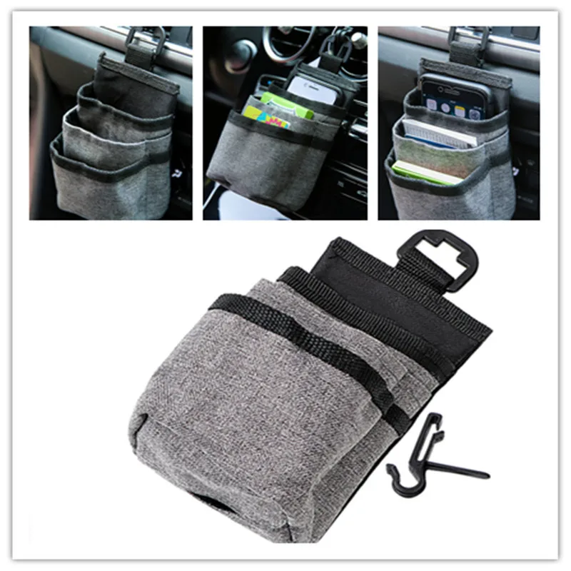 

Universal Car Pocket Ventilation Mobile Phone Bag Car Storage Bag Small Storage Organizer Ventilation Bracket Oxford Cloth