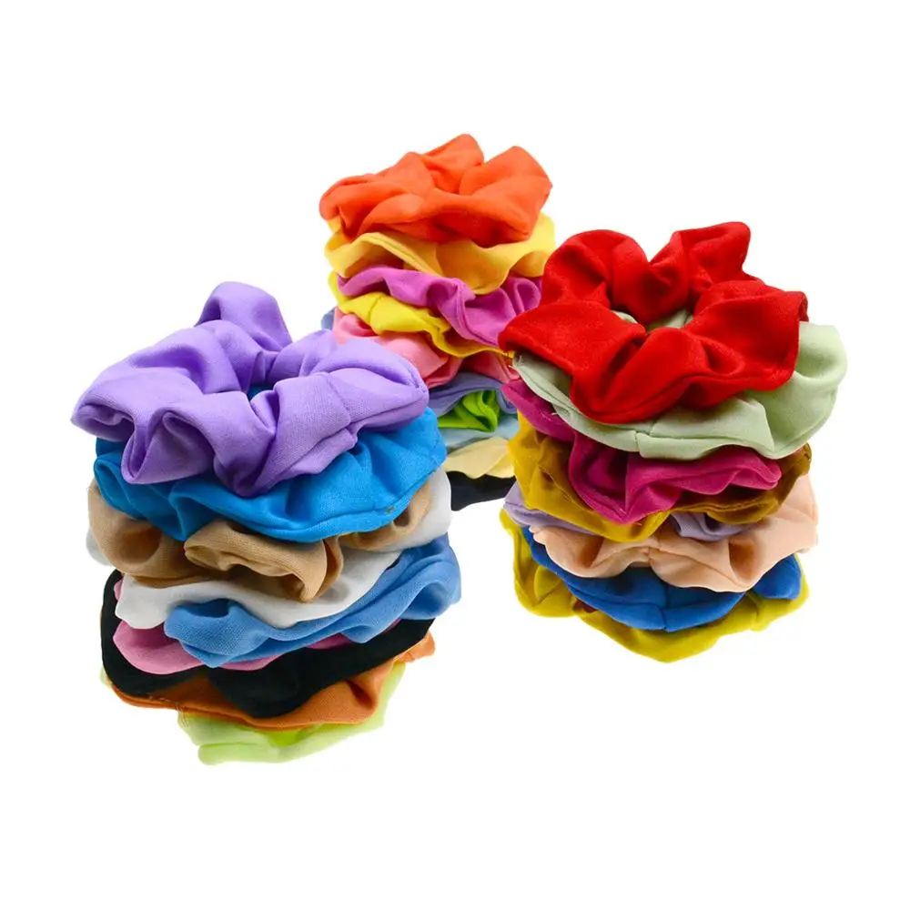 6 шт./упак. однотонные Цвет Scrunchies для девочек Головные уборы Для женщин резинки для волос веревки аксессуары