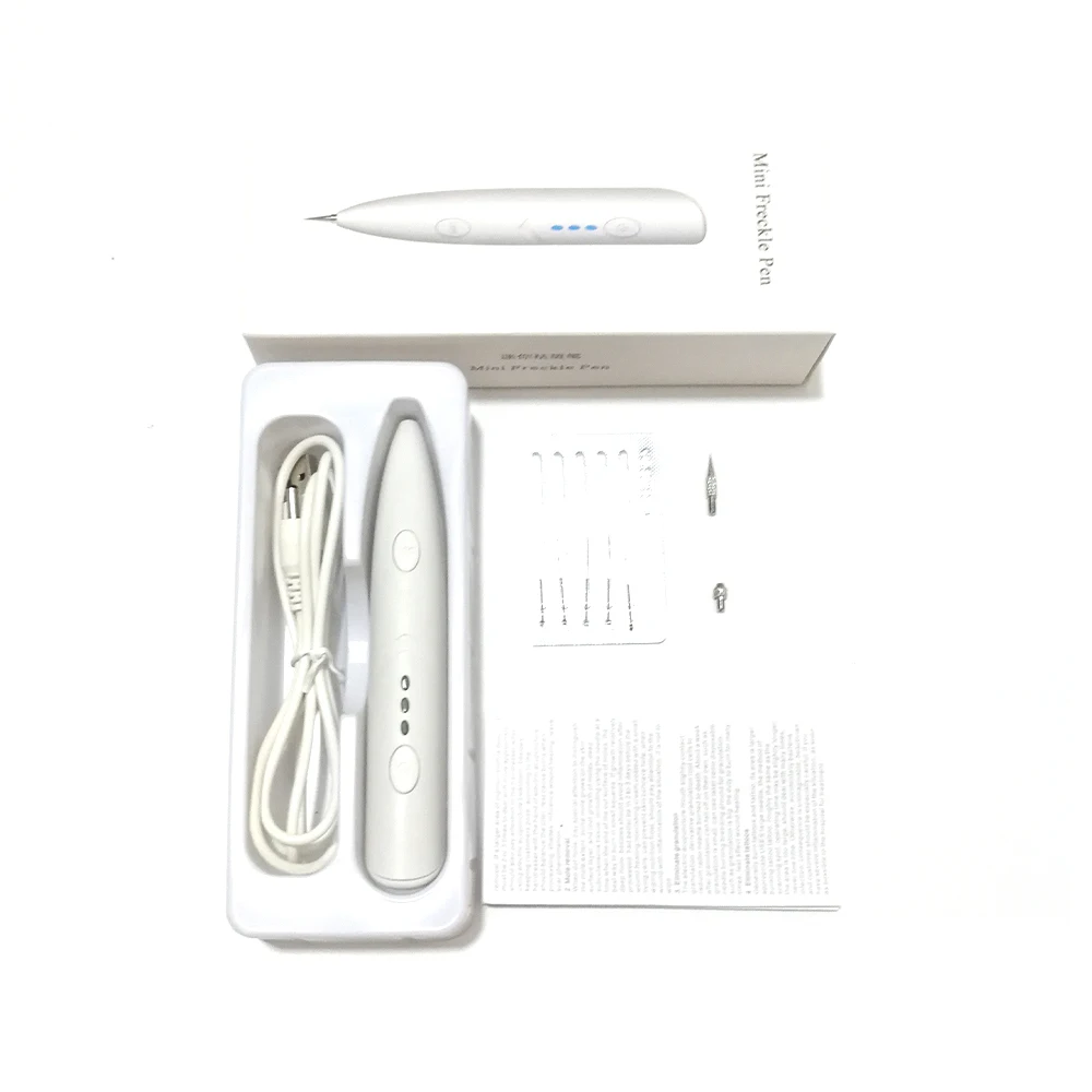 Freckle pen with box Лазерная плазменная ручка для удаления молей, для удаления темных пятен, ЖК-дисплей, для ухода за кожей, точечная ручка для удаления бородавки, инструмент для удаления татуировок, уход за кожей, Прямая поставка - Цвет: Freckle pen with box