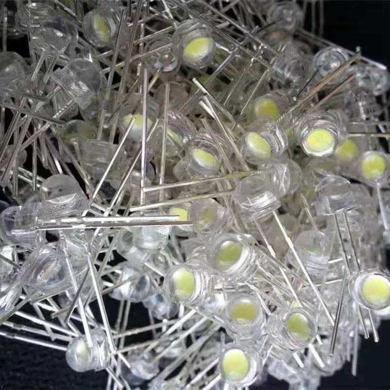 1000pcs/lot white 5mm F5 straw hat LED lamp beads super bright 6-7LM big core chip Light emitting diodes (leds) for DIY lights stainless steel drinking straw filter handmade herb mate tea light bulb gourd washable practical tea bar accessories tool parts