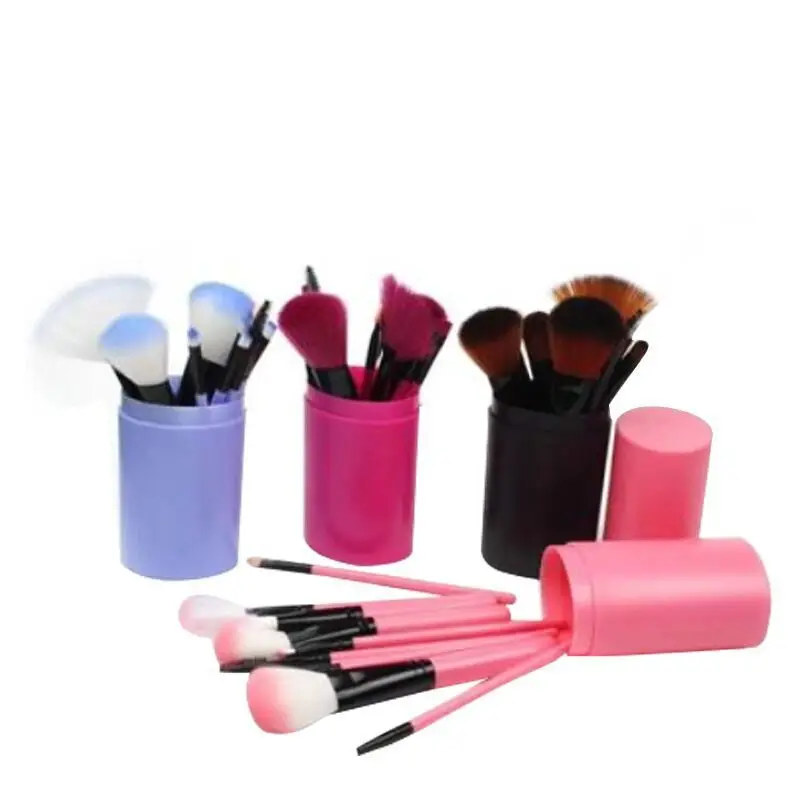 

12-piece Make-up Brush Portable Customizable New Style Multi-functional Makeup Brush Can Heart Shape Barrel Makeup Brush Set