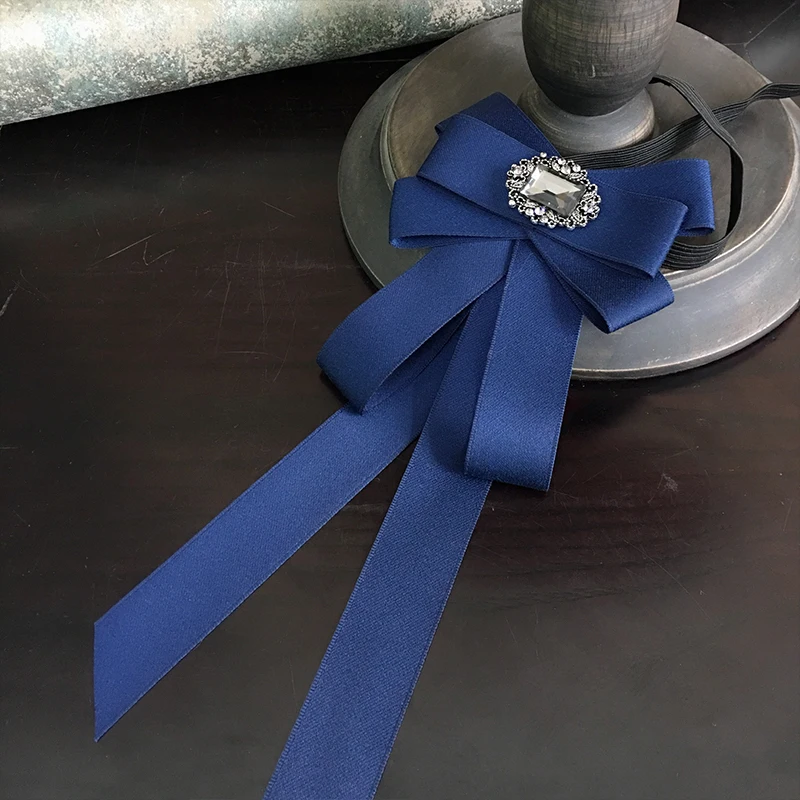Ribbon Bowtie Галстук-платок с бантом из ленты для мужчин и женщин, деловые, свадебные, Клубные, вечерние, пиджак с бабочкой, сплав, стразы, кристалл, Униформа, заколки, галстук-бабочка - Цвет: Ribbon Bowtie