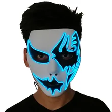 New Style El Cold Light Handsome Boy Shining Hand-Painted LED Ball Party Marshmello Mask COS Halloween