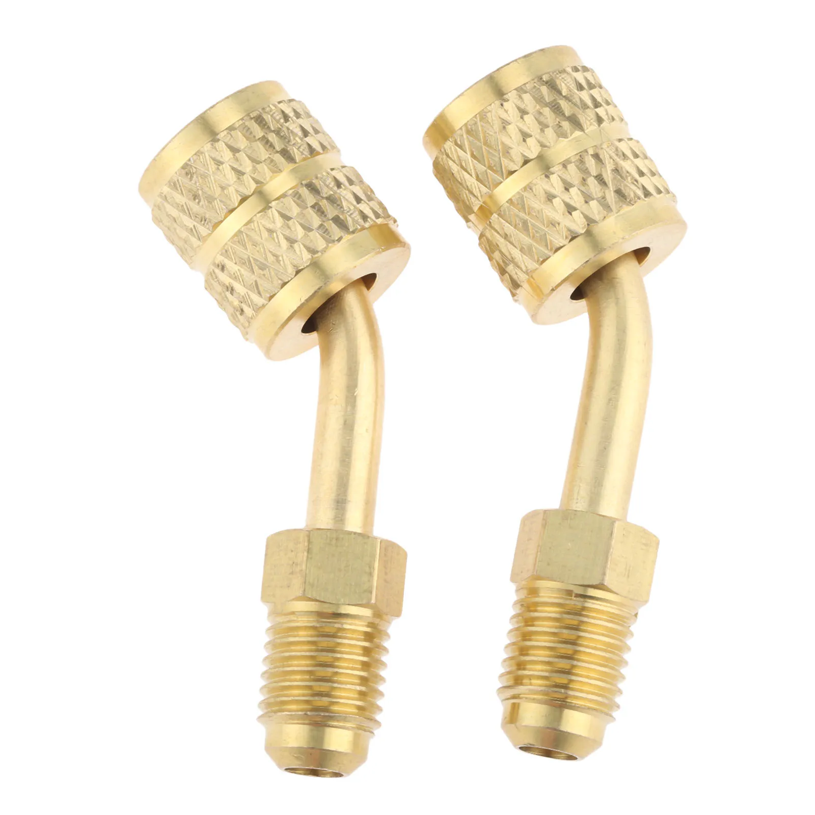 2x R410a Adaptor Connector Split Ductless Service Port Adapter 5/16&quot SAE Female To 1/4&quot Male Mayitr Brass Air Condition Tool |