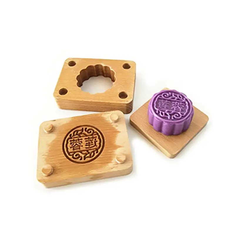 Деревянная форма для выпечки Mooncake, двухслойная форма для выпечки в китайском стиле, форма для выпечки Mooncake, сделай сам, для торта, кондитерских изделий, мыло ручной работы, печенье - Цвет: 6