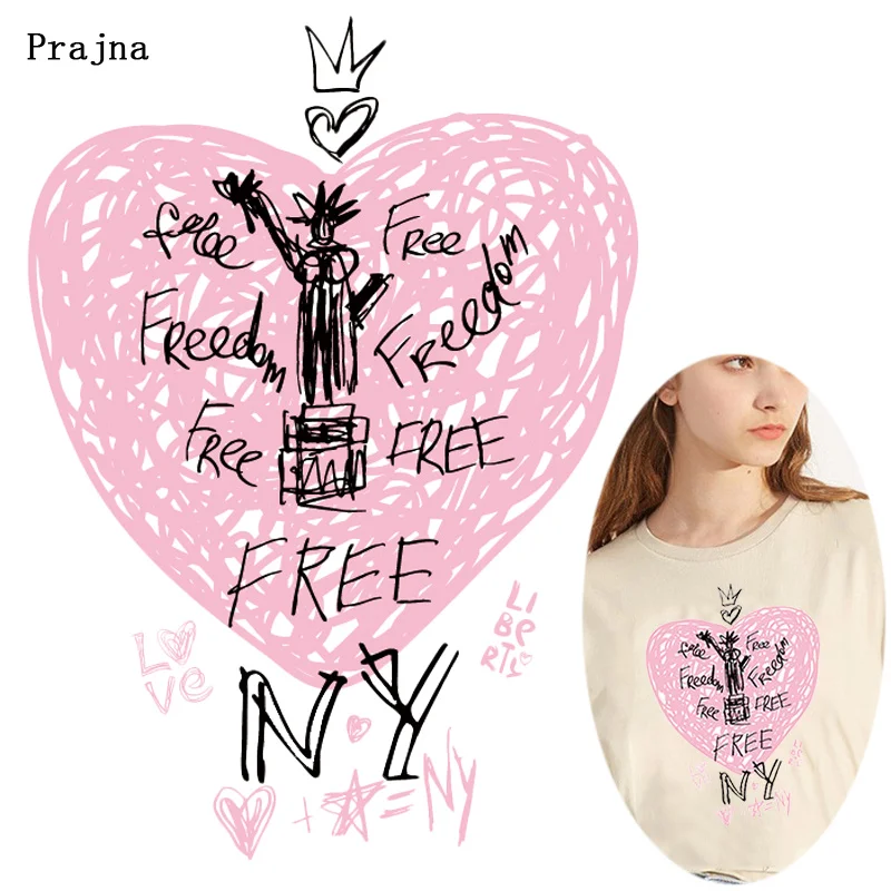 Сделай сам Богиня Свободы теплопередача для одежды розовая любовь на ткани принт