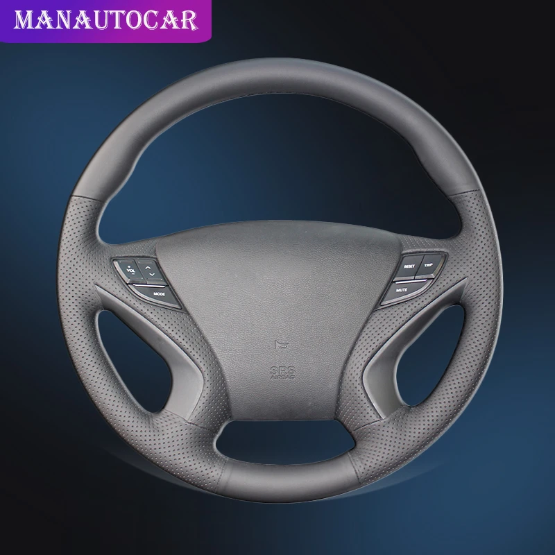 

Car Braid On The Steering Wheel Cover for Hyundai Sonata 8 2011 2012 2013 2014 Auto Leather Steering Covers Interior Car-styling